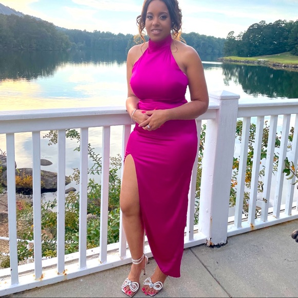 Fashion Nova | Dresses | Hot Pink Halter Dress | Poshmark